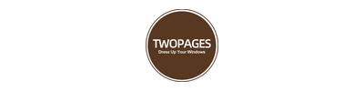 twopagescurtains.com Logo